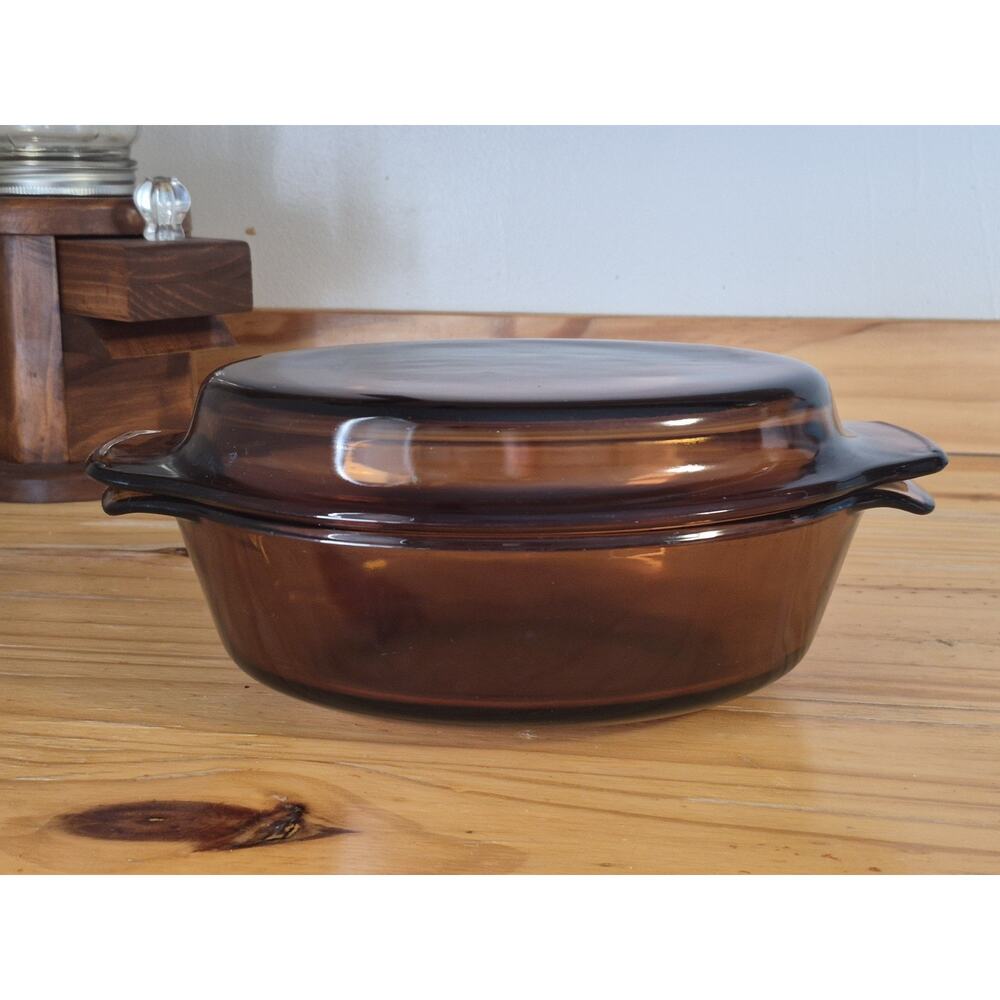 Vintage! Fire King Anchor Hocking #472 Amber Brown Baking Casserole Dish w/Lid